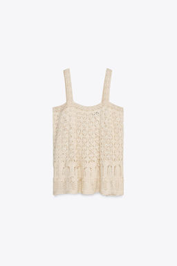 POINTELLE KNIT LACE TRIM TOP - Zara фото 6