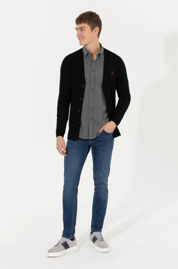 Мужской черный базовый трикотажный кардиган Неожиданная скидка в корзине - U.s. polo assn фото 4