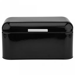 Хлебница сталь, глянцевая эмаль 30х18см h16см, s0,4мм, откидная крышка, цвет - черный, в индивидуальной коробке (Китай)