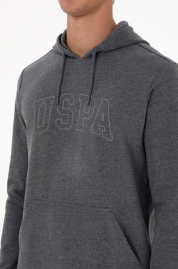 Erkek Regular Fit Kap__onlu Antrasit Melanj Basic Sweatshirt Sepette S_rpriz _ndirim