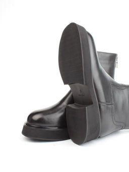 04-HJM396 BLACK Ботинки зимние женские (натуральная кожа, натуральный мех)