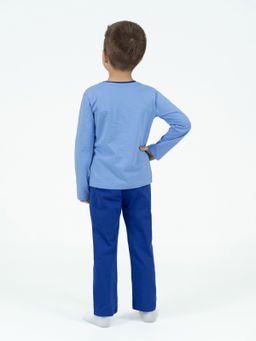 Пижама детская  темно-голубая джип ПЖ-1810 (98-104)