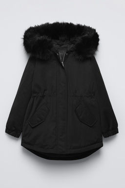 PARKA WITH FAUX FUR HOOD