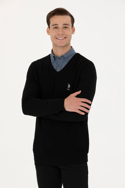 Мужской черный базовый свитер - U.s. polo assn фото 17