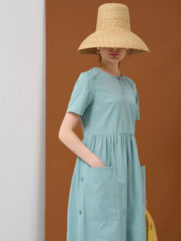 Платье хлопок OD-795-1 с планкой св.зеленое OD-795-1 - Tantino фото 4