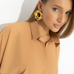 Блуза на кулиске Твой личный тренд (бежевая) - Charutti фото 3