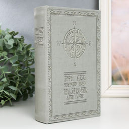 Шкатулка книга - сейф «Компас», дерево и искусственная кожа, с замком, 21×13×5 см