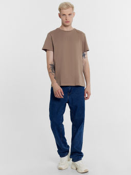 Однотонная хлопковая футболка в оттенке мокко мокко 111773 - Mark formelle фото 2