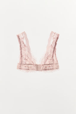 SUJETADOR TRIANGULAR COMBINADO ENCAJE / Rosa pastel - Zara фото 6
