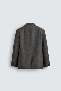 HERRINGBONE WOOL BLEND SUIT BLAZER - Zara фото 8