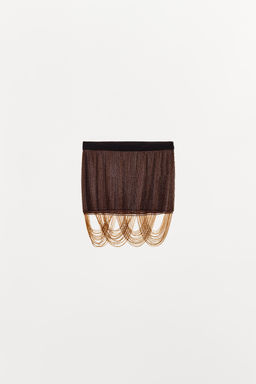 MINI SKIRT WITH BEADS AND FRINGING - Zara фото 4