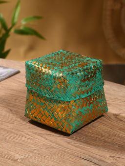 Корзинка плетёная «Голден мини», 12×12×10 см, голубая