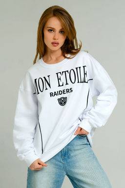 Арт. 15127 Свитшот женский оверсайз 44-50 (4 шт) Цвет:белый