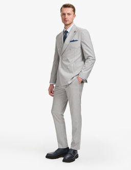 Gri Extra Slim Fit Kruvaze Tak_m Elbise