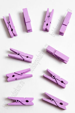 Прищепки деревянные 35 мм (100 шт) SF-2899, фиолетовый