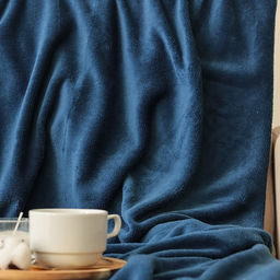 Плед «Этель», 150×200 см, корал-флис, тёмно-синий