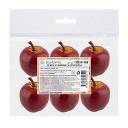 Blumentag RDF-04 Муляж в миниатюре Яблоко 6 х 6 шт. 3.5 х 4.7 см 01 зел. яблоко  фото 6
