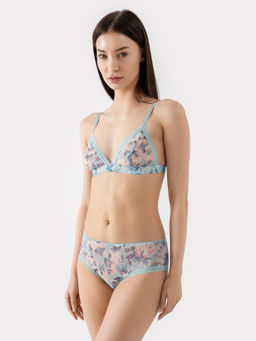 Бюстгальтер женский мятно-зеленый с крупными цветами крупные цветы на мятном 512521 - Mark formelle фото 2