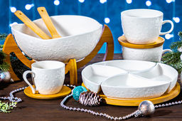 Набор 2 блюд д/холодца 800 мл 20,5*12,5*11,5 см Снежинки + бамбуковая крышка - Elan gallery фото 7