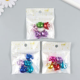 Цена за 5 шт. Бусина для творчества пластик «Зайчик глянцевый металлик», 2.1×1.6×1.3 см, МИКС