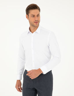 Beyaz Slim Fit Arm_rl_ Uzun Kollu G_mlek