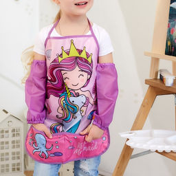 Набор детский для творчества Этель Mermaid фартук 49 х 39 см и нарукавники  фото 4