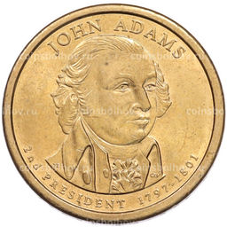 Монета 1 доллар 2007 года (D) США 2-й президент США Джон Адамс