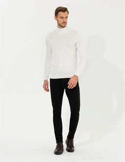 Ekru Slim Fit Bal_k__ Yaka Triko Kazak - Pierre cardin фото 3