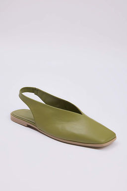 Mint Hakiki Deri Arkas? Ac?k Kare Burun Kad?n Babet TAKSS25BE00018