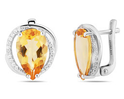 Серьги, цитрин, Клеора