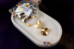 Серьги с эффектом мятого металла Круг  + Подарок