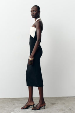 STRETCH MIDI DRESS WITH TIE - Zara фото 3