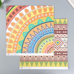 Цена за 5 шт. Бумага для скрапбукинга двусторонняя «Этника», плотность 180 г, 30.5×32 см