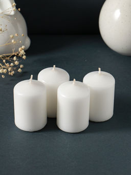 Набор: свеча - цилиндр 4×6 см, 70 г, 4 шт., белый