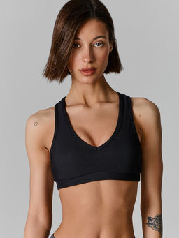 Топ спортивный женский черный