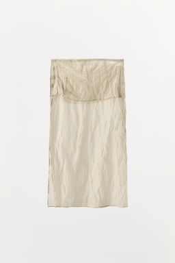 FALDA MIDI EFECTO ARRUGADO / Crudo / Beige - Zara фото 5