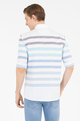 U. S. Polo Assn / Мужская синяя рубашка с длинным рукавом - U.s. polo assn фото 5