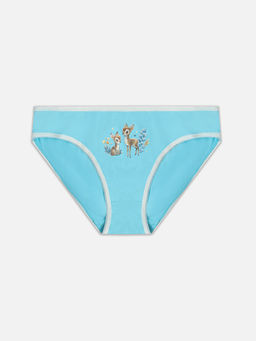 Цена за 2 штуки! Трусы слипы для девочек голубые с принтом