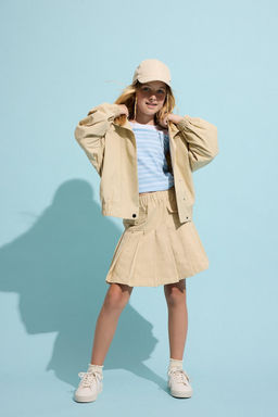 Gabardin Mini Etek K_z _ocuk