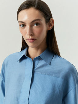 ЕМКА / Укороченная рубашка из тенсела - Emka фото 3