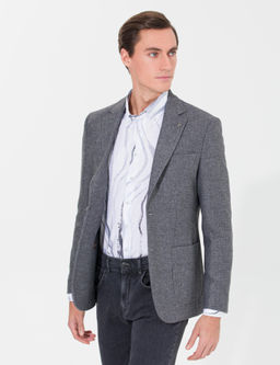 Узкая куртка антрацитового кроя - Cacharel фото 4