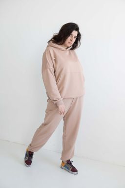 285 Костюм с толстовкой плюссайз, беж - Knitka wear фото 2
