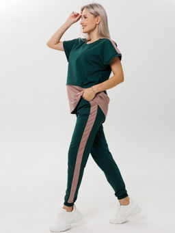 Костюм женский К-209 (футер с лайкрой) Чёрно-красная