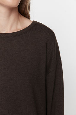 Trendyolmilla Kahverengi Fitilli Orme Pijama Tak?m? THMAW21PT0684 фото 11