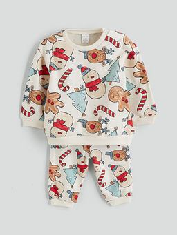 Y?lba?? Temal? Erkek Bebek Sweatshirt ve E?ofman Alt?