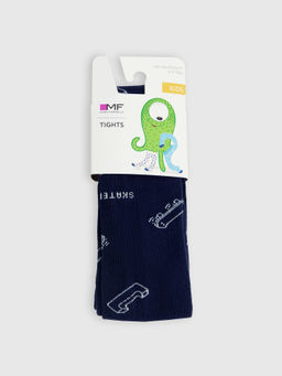 Цена за 3 пары! Колготки детские темно-синие с рисунком в виде скейтов - Mark formelle фото 4