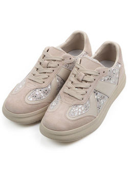 03-A1024-5 BEIGE Полуботинки спортивные женские (натуральная замша,натуральная кожа)