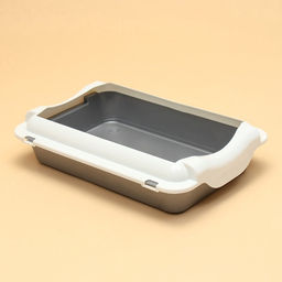 Туалет средний с бортом 36×26×9, серый/белый