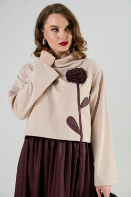 Платье NIKVA н924-10 капучино и бургунди  фото 5