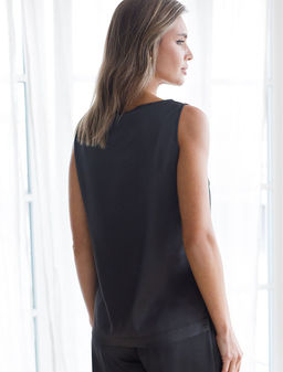 Топ Vilatte из сатина черный  фото 3